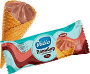 Мороженое Валио ваф/рож пломбир шоколадный с мол.шок. (24) 90г